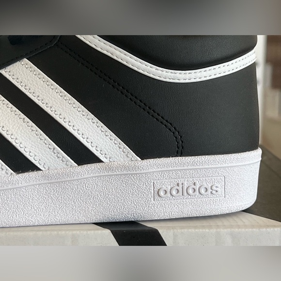 Adidas Hoops 4.0 Mid Men's Black and White Basketball Sneakers - Picture 7 of 12